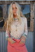 Sheer Floral Lace Long Sleeve Slim Fit Top